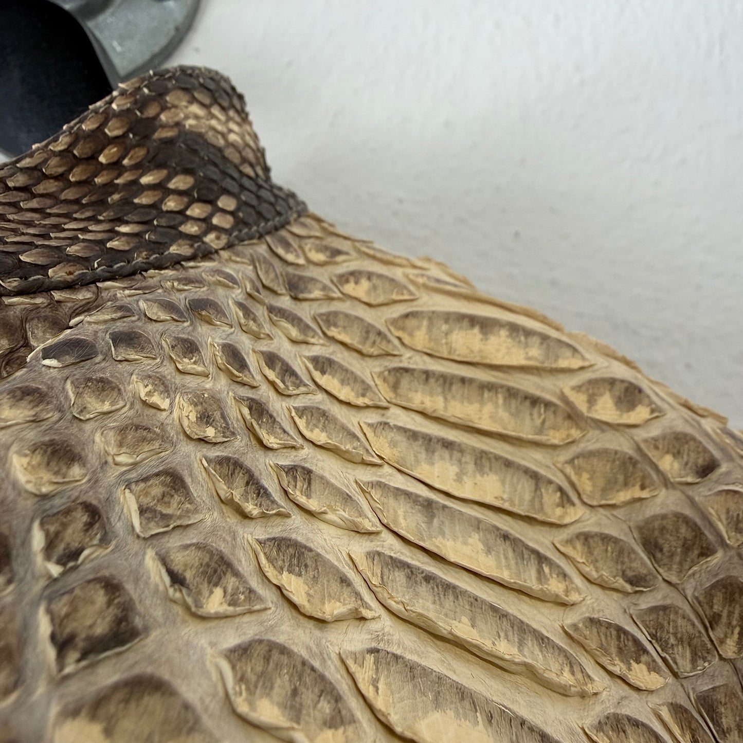 VINTAGE Real Bookmatched Full Python Snake Leather Jacket