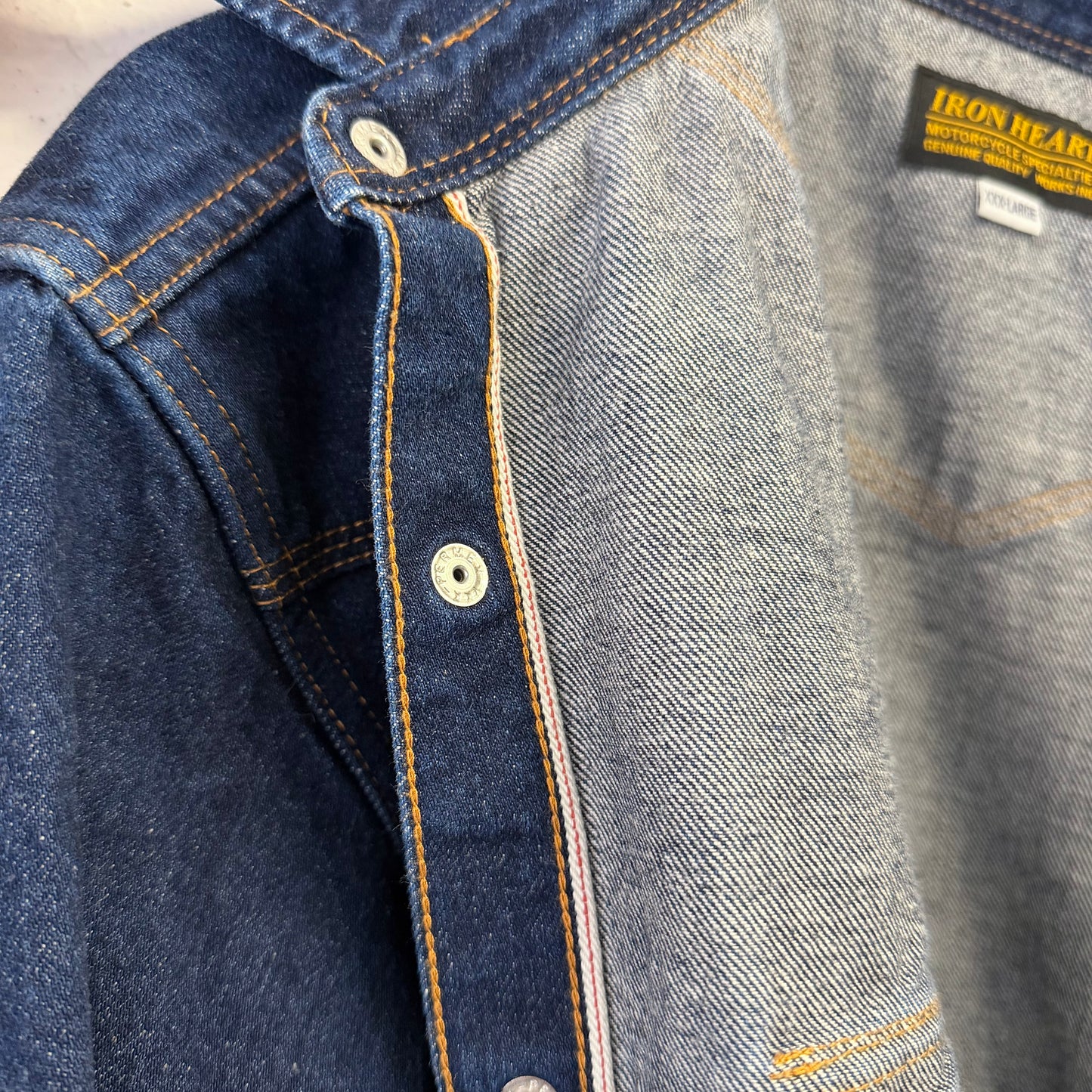 IRON HEART Selvedge Denim Western Shirt 10oz