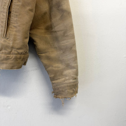 CARHARTT J09 BRN Vintage Distressed Thrashed Holes/Paint Jacket