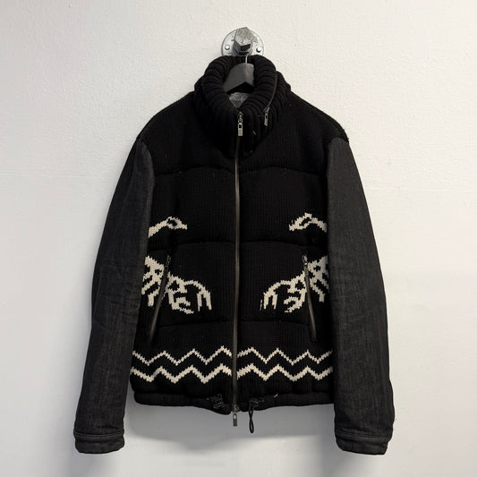 ALEXANDER MCQUEEN Scorpion & Bull Wool Knit Denim Jacket
