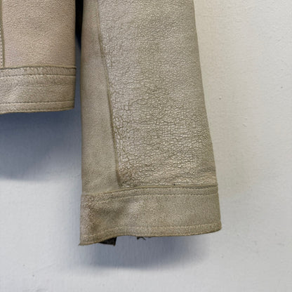 HARLEY DAVIDSON Clasp Button Suede Leather Cream Jacket
