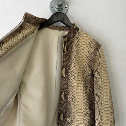 VINTAGE Real Bookmatched Full Python Snake Leather Jacket