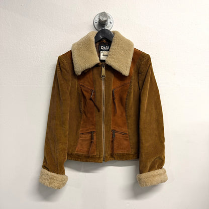 DOLCE & GABBANA Camel Suede Biker Jacket