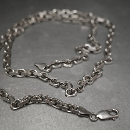 VINTAGE Flat-Ground Anchor Chain Necklace 925 Sterling Silver