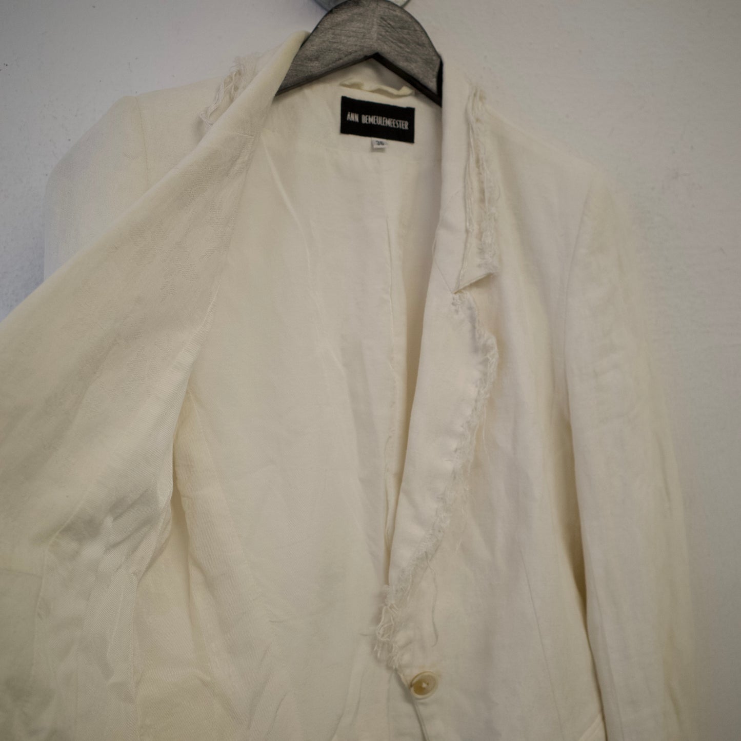 ANN DEMEULEMEESTER Single Button Cotton Linen Blazer