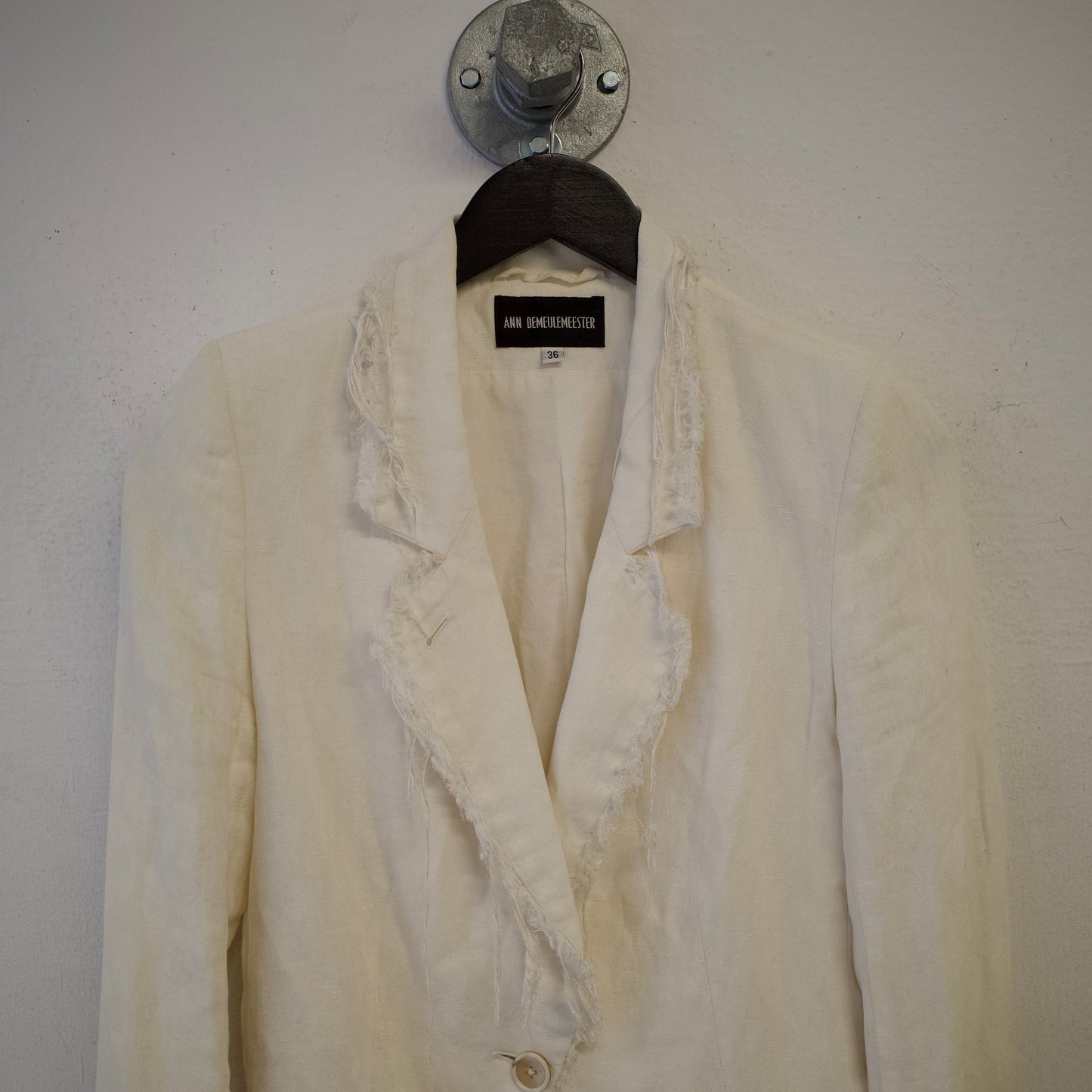 ANN DEMEULEMEESTER Single Button Cotton Linen Blazer
