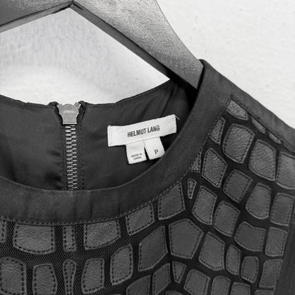 HELMUT LANG 2014 Lamb Leather Cutout Mesh Tank Top