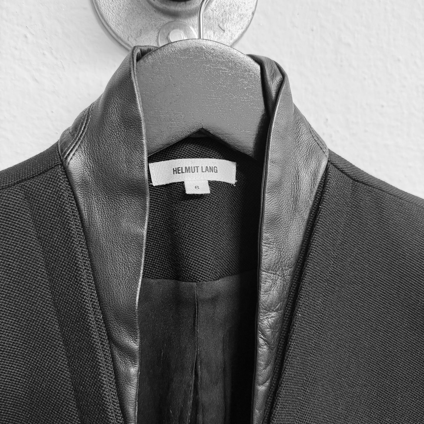 HELMUT LANG Asymmetric Wool Leather Jacket