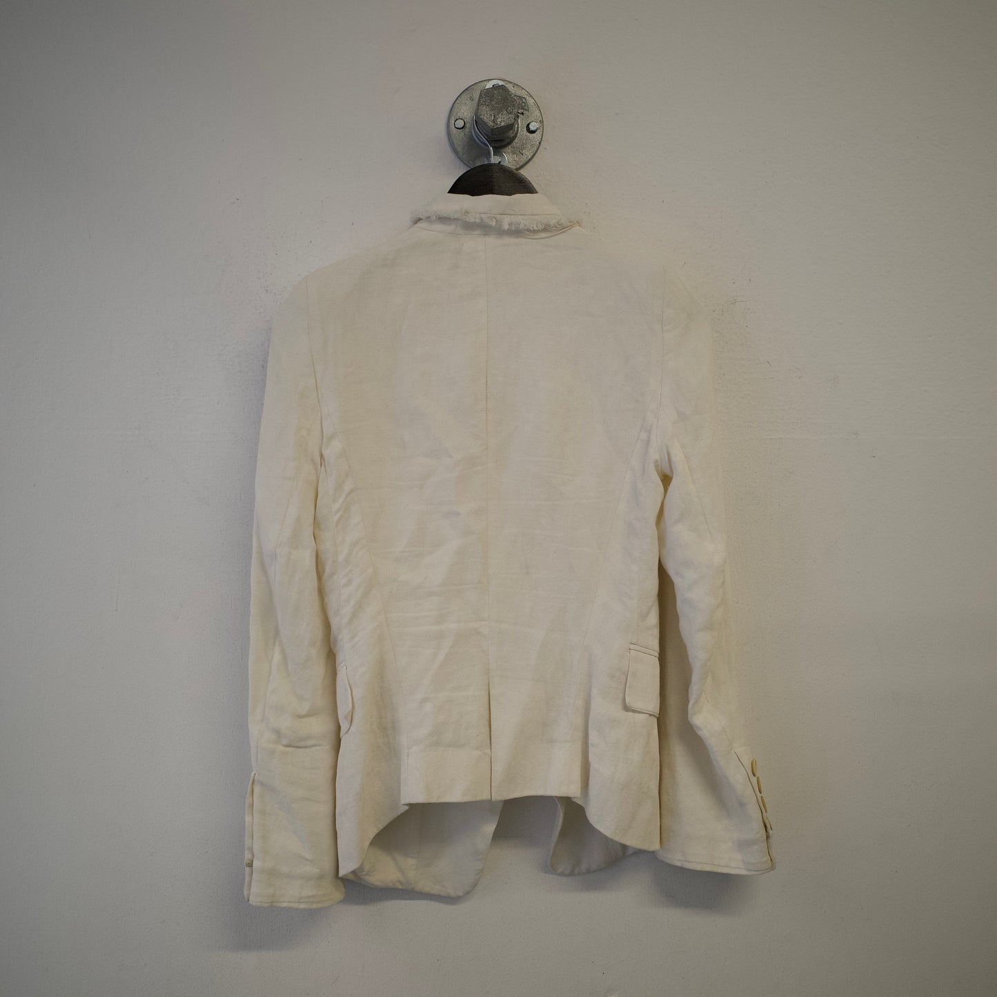 ANN DEMEULEMEESTER Single Button Cotton Linen Blazer