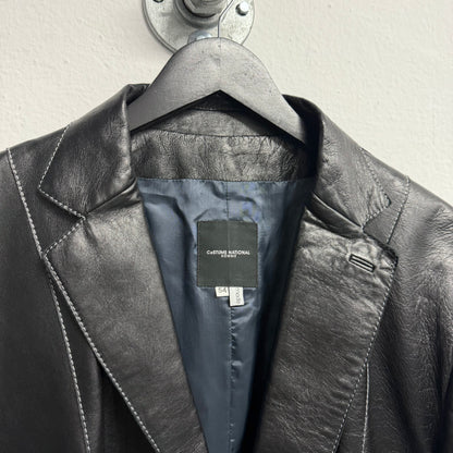 COSTUME NATIONAL Polished Leather Blazer Jacket