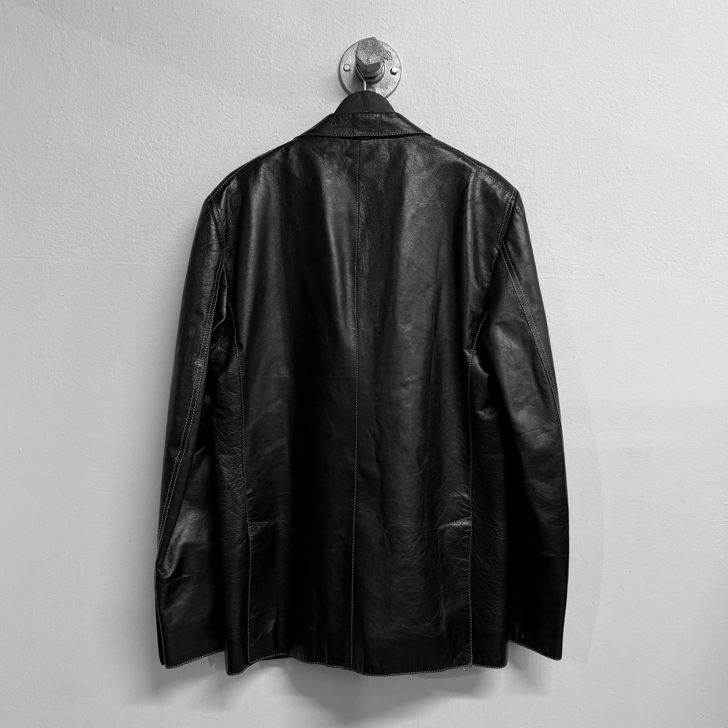 COSTUME NATIONAL Polished Leather Blazer Jacket
