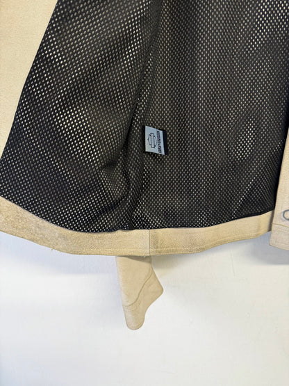 HARLEY DAVIDSON Clasp Button Suede Leather Cream Jacket