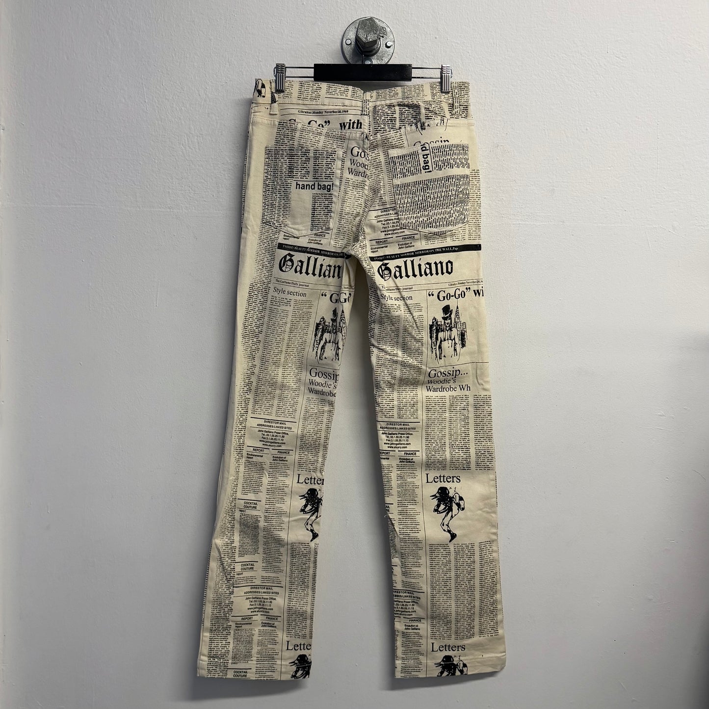 JOHN GALLIANO Vintage Newspaper Print Denim Pants