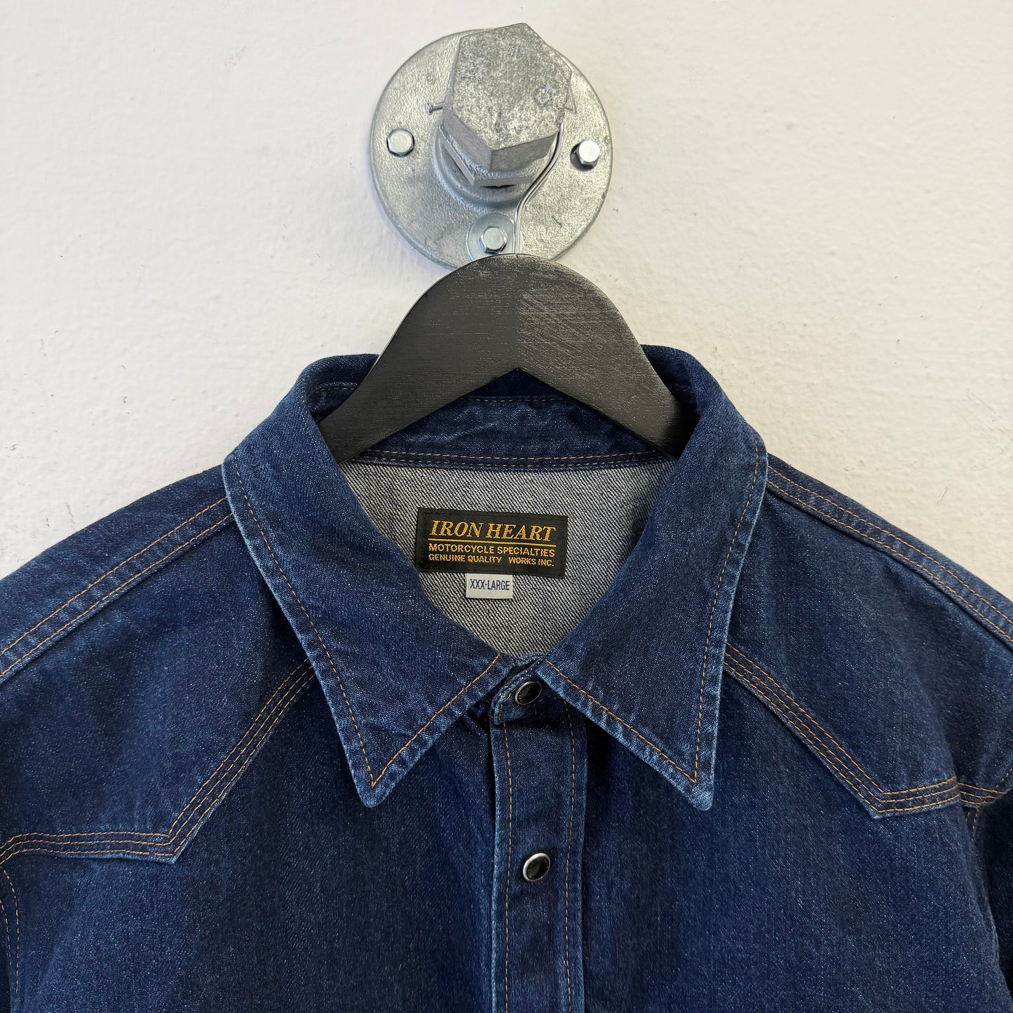 IRON HEART Selvedge Denim Western Shirt 10oz