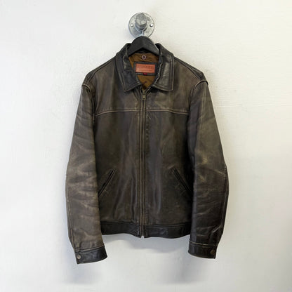 REDSKINS Removable Liner Faded Leather Jacket