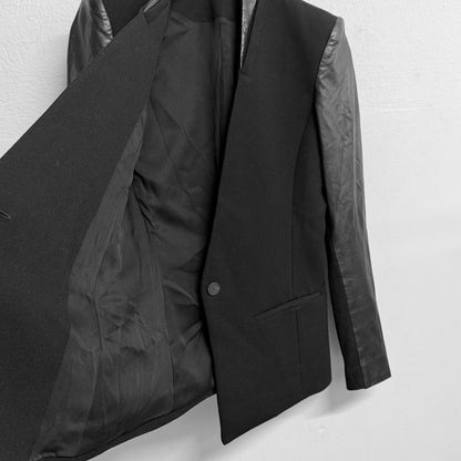 HELMUT LANG Asymmetric Wool Leather Jacket