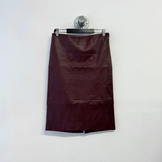 THE ROW Bartellette Burgundy Leather Skirt