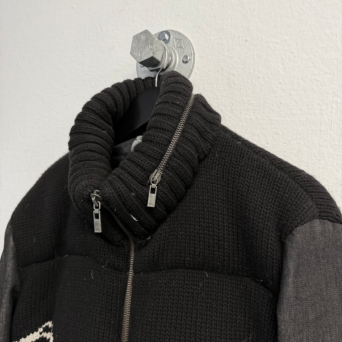 ALEXANDER MCQUEEN Scorpion & Bull Wool Knit Denim Jacket