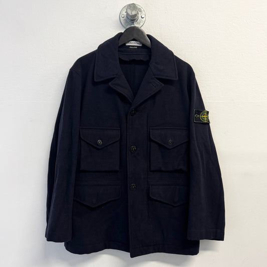 STONE ISLAND AW1997 Green Edge Badge 4-Pocket Safari Wool Coat