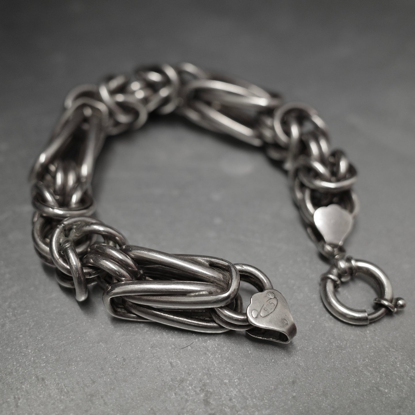 VINTAGE Byzantine Weave Chain 925 Sterling Silver Bracelet