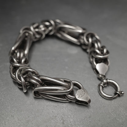 VINTAGE Byzantine Weave Chain 925 Sterling Silver Bracelet