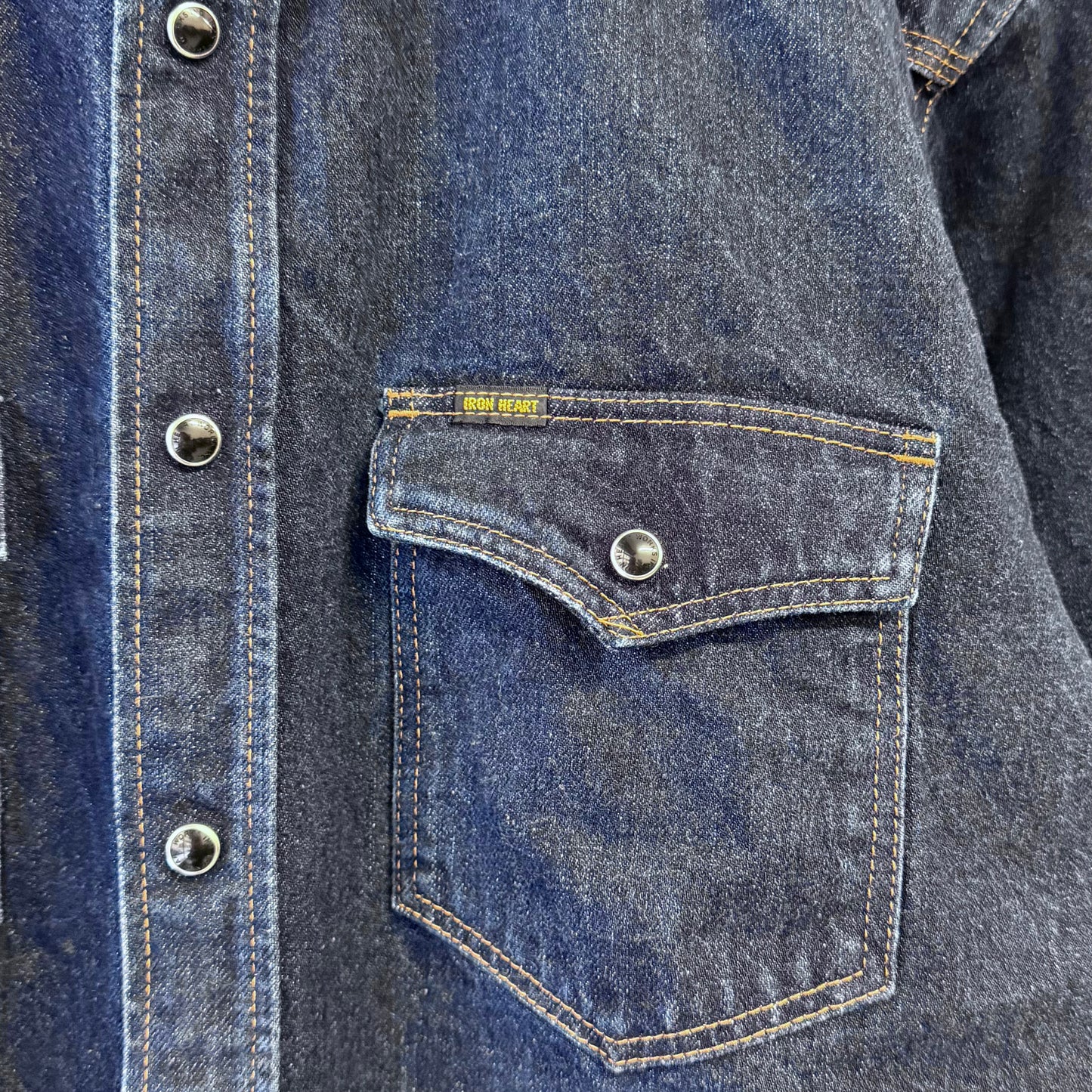 IRON HEART Selvedge Denim Western Shirt 10oz