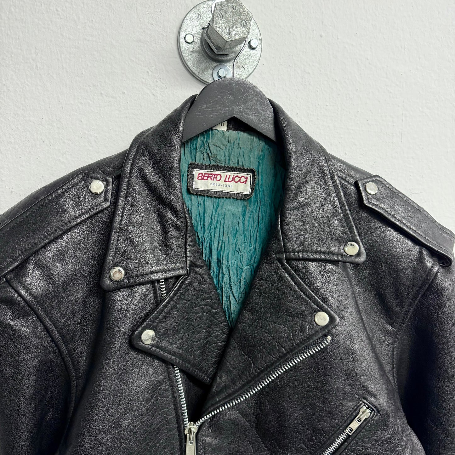 VINTAGE 80s Italian Perfecto Leather Jacket