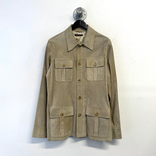 GUCCI by TOM FORD Vintage Perforated Safari Suede Leather Jacket