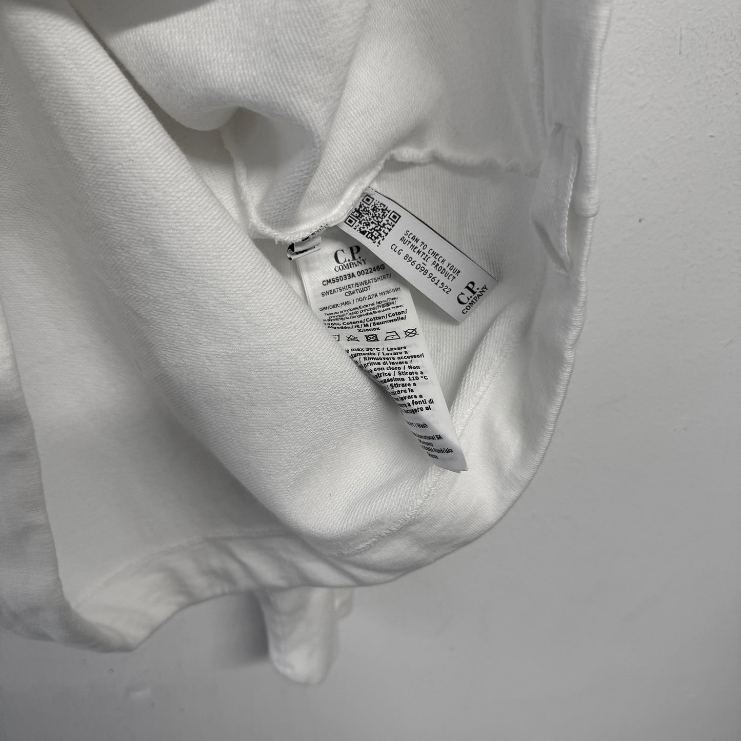 C.P. COMPANY Arm Lens White Hoodie