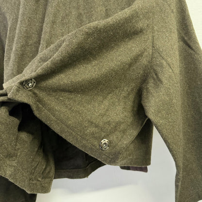 MIU MIU Asymmetric Cropped Wool Mink Collar Jacket