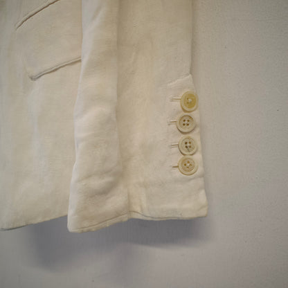 ANN DEMEULEMEESTER Single Button Cotton Linen Blazer