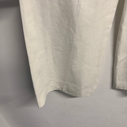 CHLOE Linen Wide Leg Trousers FR40 US8 UK12 L Ivory