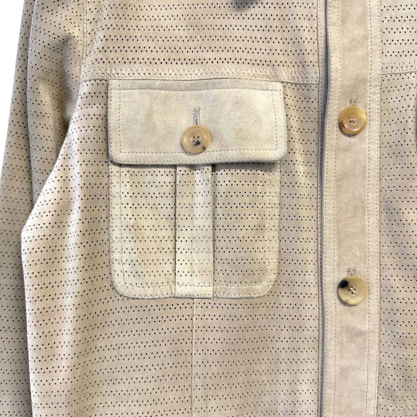 GUCCI by TOM FORD Vintage Perforated Safari Suede Leather Jacket