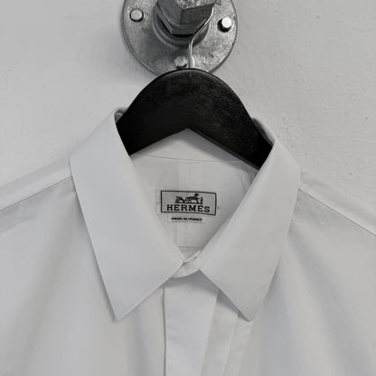 HERMES Layered Placket Cotton Shirt