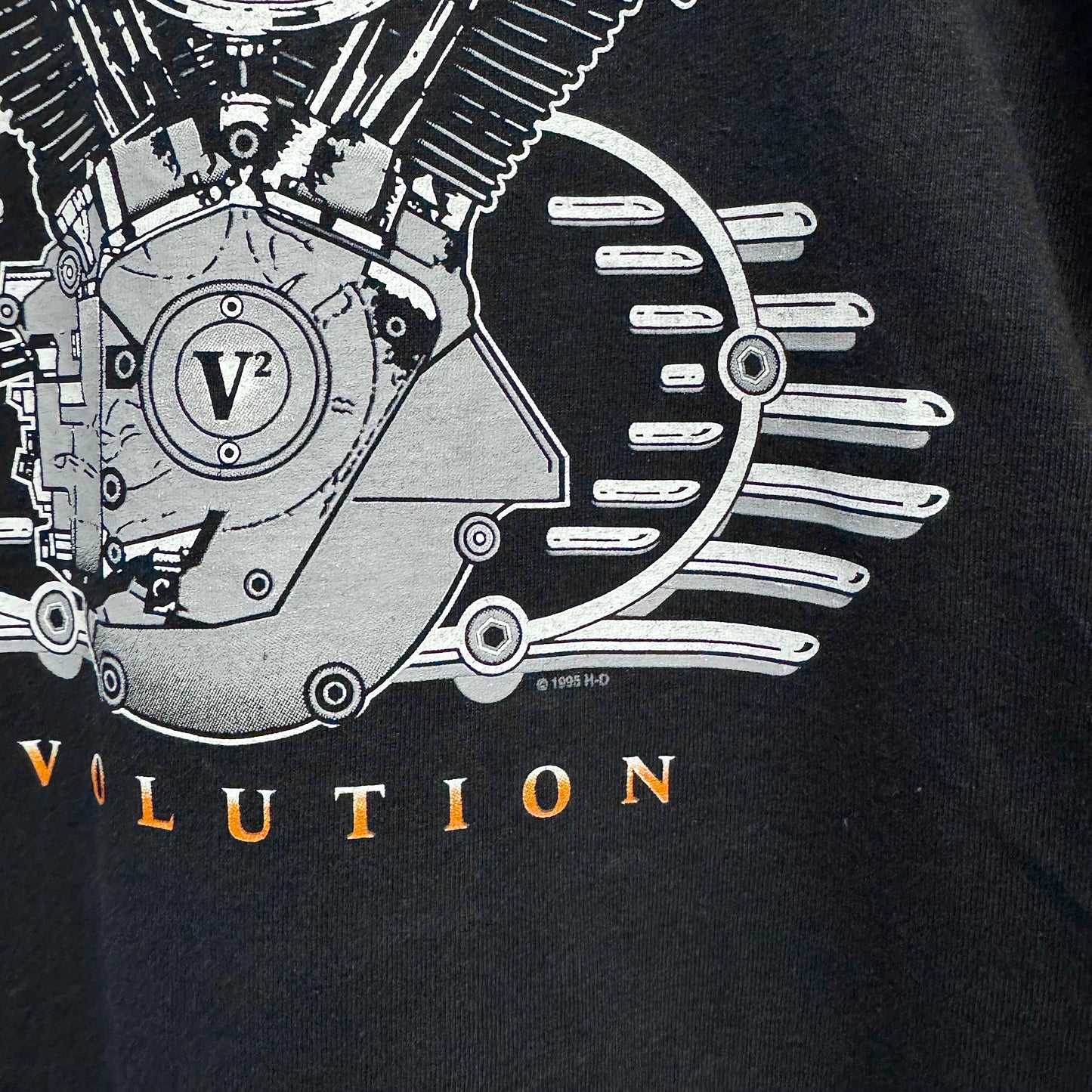 HARLEY DAVIDSON 1995 Single Stitch Ultraviolet V2 Engine TShirt