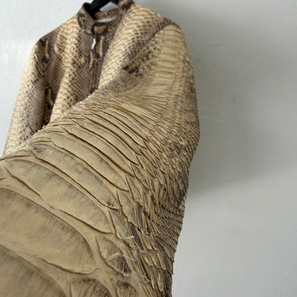 VINTAGE Real Bookmatched Full Python Snake Leather Jacket