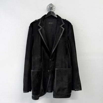 GUCCI By TOM FORD 00s Vintage Pony Hair Leather Blazer Jacket