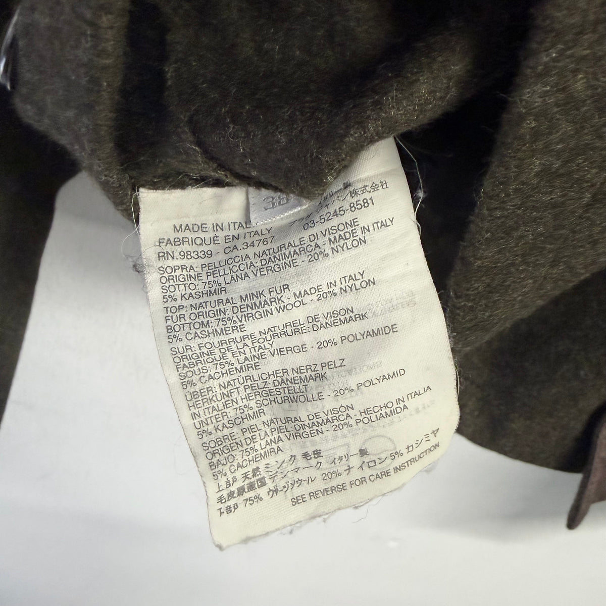 MIU MIU Asymmetric Cropped Wool Mink Collar Jacket