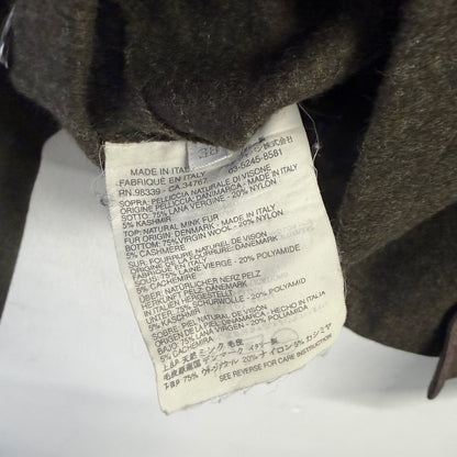 MIU MIU Asymmetric Cropped Wool Mink Collar Jacket