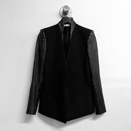 HELMUT LANG Asymmetric Wool Leather Jacket