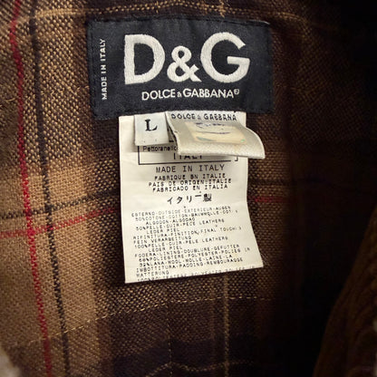 DOLCE & GABBANA Camel Suede Biker Jacket