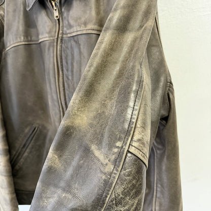 REDSKINS Removable Liner Faded Leather Jacket