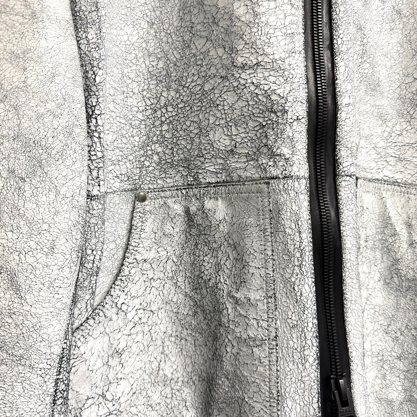 HUGO BOSS Cracked Leather Jacket