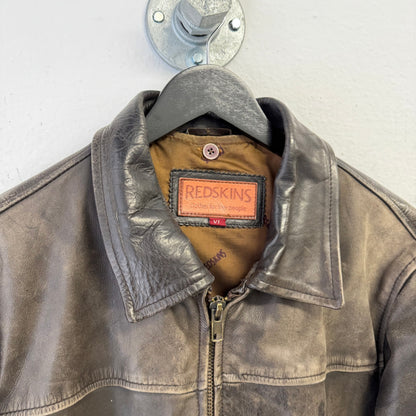 REDSKINS Removable Liner Faded Leather Jacket