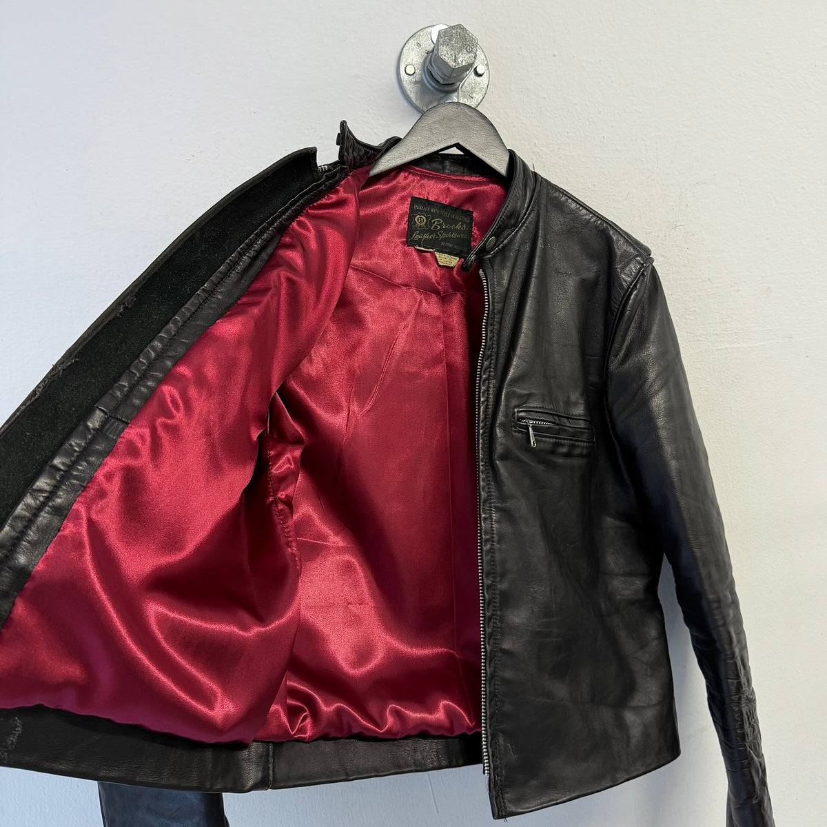 BROOKS 1960s Cafe Racer Leather Jacket