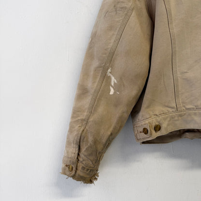 CARHARTT J09 BRN Vintage Distressed Thrashed Holes/Paint Jacket