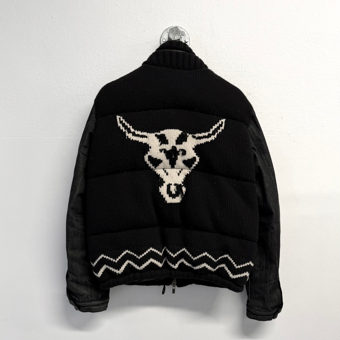 ALEXANDER MCQUEEN Scorpion & Bull Wool Knit Denim Jacket