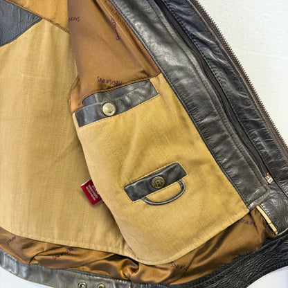 REDSKINS Removable Liner Faded Leather Jacket