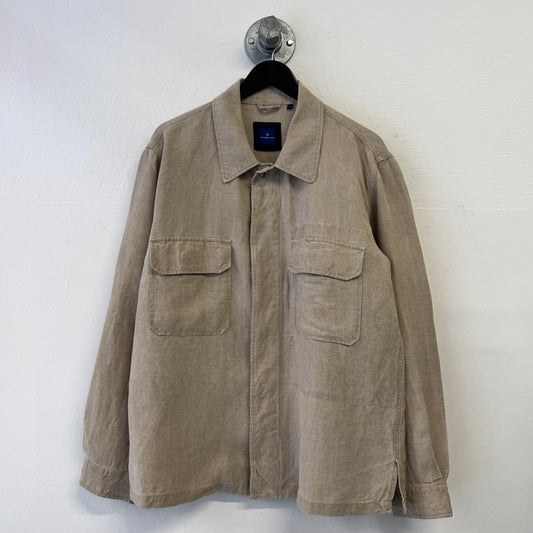MASSIMO OSTI Heavy Raw Linen Over Shirt Jacket