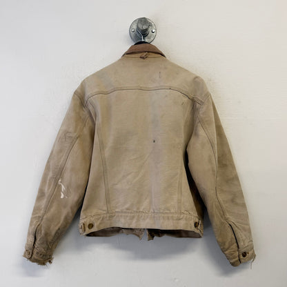CARHARTT J09 BRN Vintage Distressed Thrashed Holes/Paint Jacket
